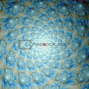 Spiral of Spirals in Blue and White