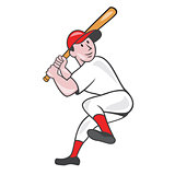 Baseball Player Batting Leg Up Cartoon