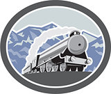 Steam Train Locomotive Mountains Retro