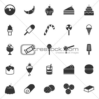 Dessert icons on white background