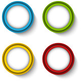 Set of Four Colorful Buttons  Icons