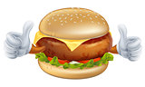 Cartoon burger mascot