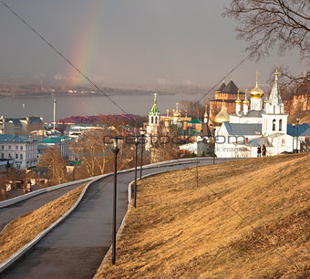 Rainbow over Church of Elijah the Prophet Nizhny Novgorod