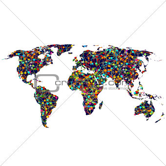Colored network World map