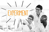 Experiment against scientists working in laboratory