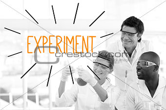 Experiment against scientists working in laboratory