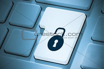 Composite image of lock on enter key