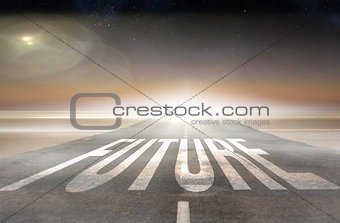 Future against road leading out to the horizon