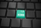 Research on black keyboard with green key