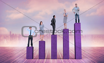 Composite image of business people standing
