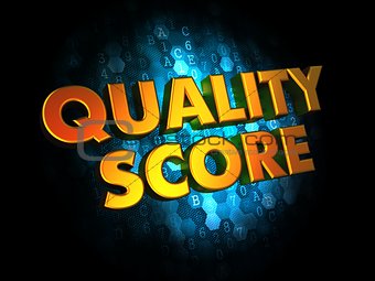 Quality Score - Gold 3D Words.