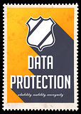 Data Protection on Yellow in Flat Design.