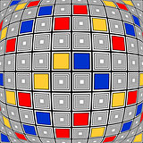 Design colorful warped checked mosaic pattern
