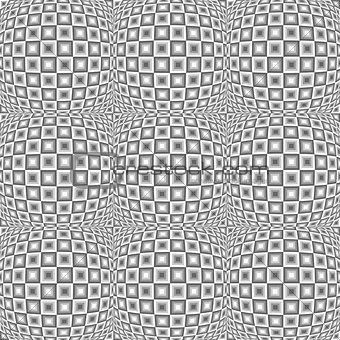 Design seamless monochrome warped checked pattern