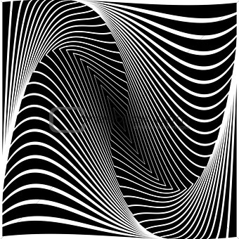 Design monochrome vortex movement background
