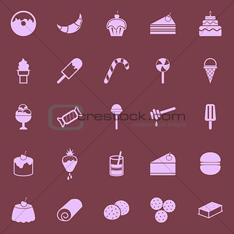 Dessert color icons on dark background