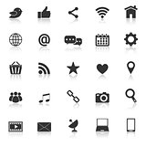 Social media icons with reflect on white background