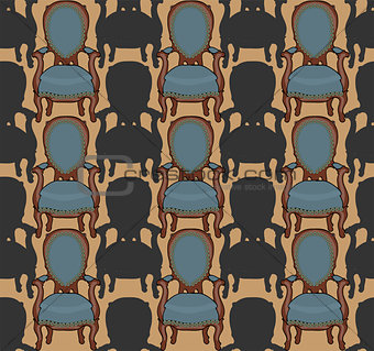 Vector pattern with armchairs art illustration cute