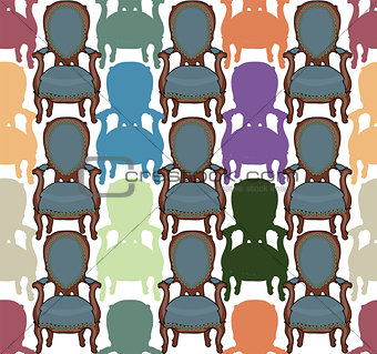 Vector pattern with armchairs art illustration cute