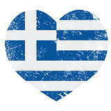 Greece heart love retro flag