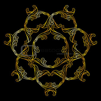 Golden floral pattern