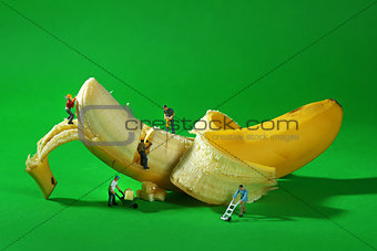 Construction Workers in Conceptual Food Imagery With Banana