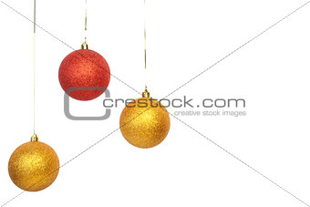 red and gold balls christmas cards