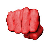 Fist of a man punching