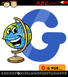 letter g with globe cartoon illustration