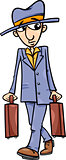 man with suitcases cartoon illustration