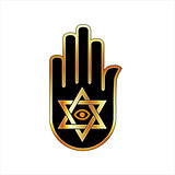 Logo for psychic or fortune teller- Star of David on ahimsa hand