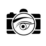 Digital Camera with an eye- photography logo
