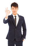 young businessman with ok gesture