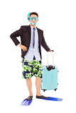 businessman standing and holding a  baggage