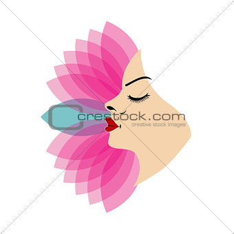 Face with leaves- logo for ladies services