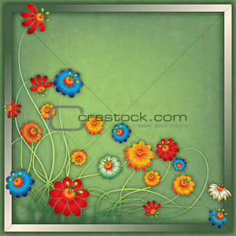 abstract vintage floral background with flowers