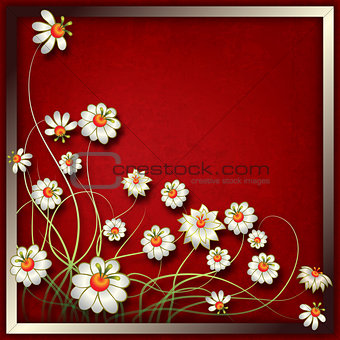 abstract vintage floral background with flowers