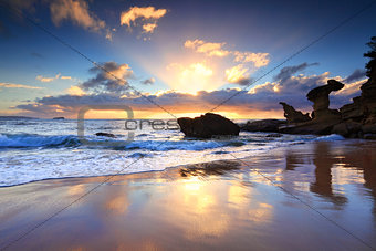 Beach sunrise at Noraville NSW Australia