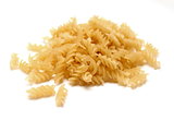 Raw Italian pasta made on a white background