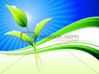 Plant pn Abstract Wave Background