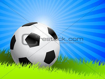 Soccer Ball on Summer Background