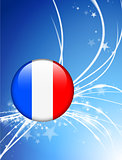 France Flag Button on Abstract Light Background