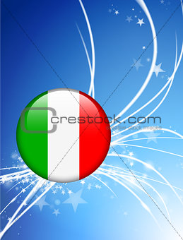 Italy Flag Button on Abstract Light Background