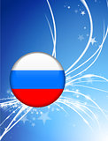 Russia Flag Button on Abstract Light Background