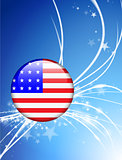United States Flag Button on Abstract Light Background