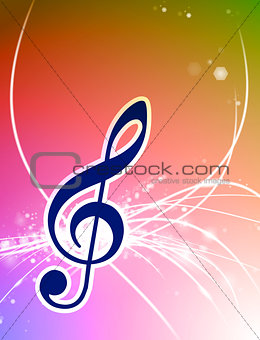 Musical Note on Abstract Background