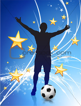 Soccer Player on Abstract Modern Light Background