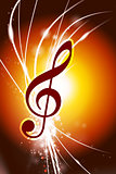 Music Note on Abstract Modern Light Background