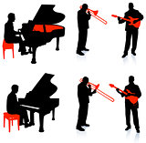Live Band Musicians Silhouette Collection