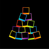 Christmas tree with colorful polaroids